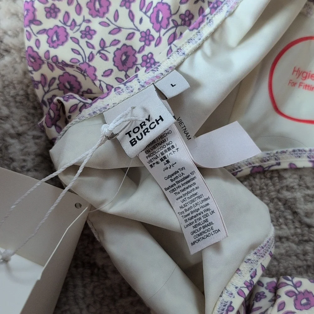 Tory Burch Purple Floral One Piece Swimsuit - Picture 9 of 11